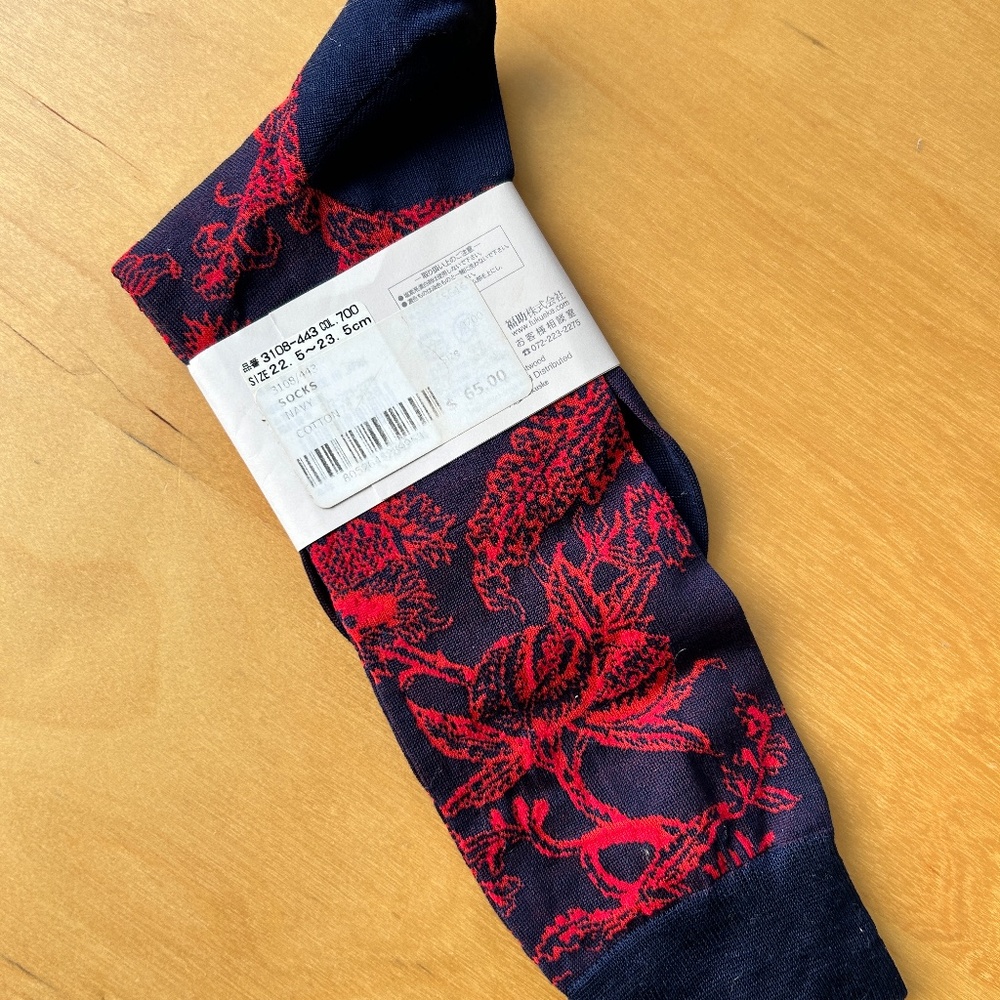 Vivienne Westwood Brand New 65$ Vivienne Socks w/ Asian Pattern - Picture 4 of 5